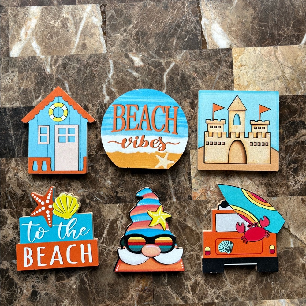 Beach-Themed Decorative wood Set 6pcs